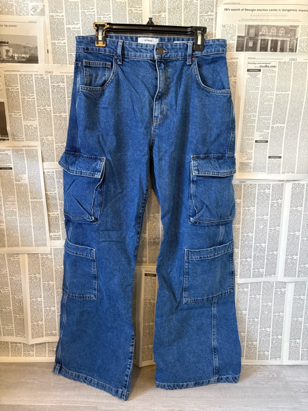 Cotton On Blue Bootcut Cargo Jeans